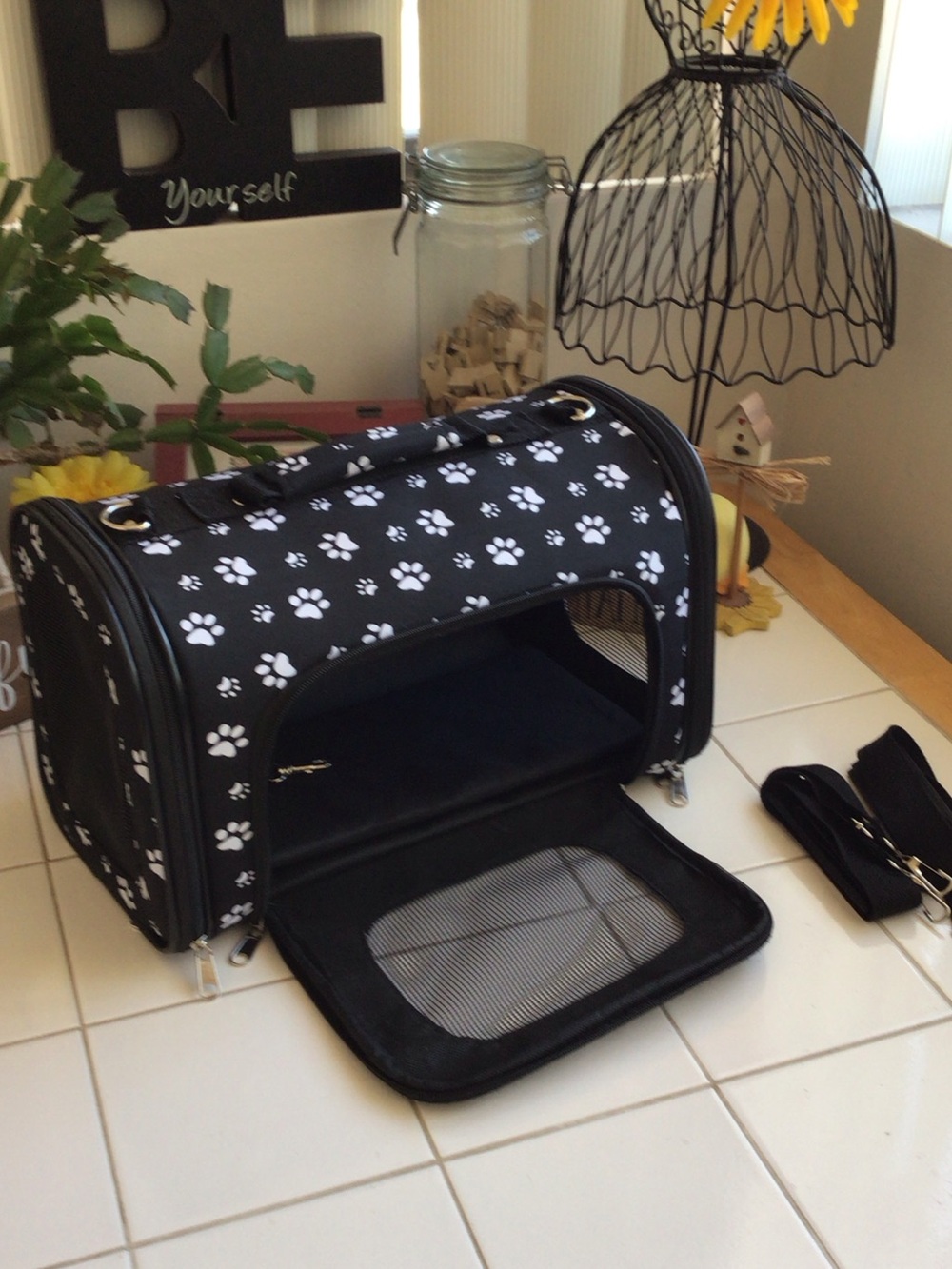 Paw Print Small Pet Carrier